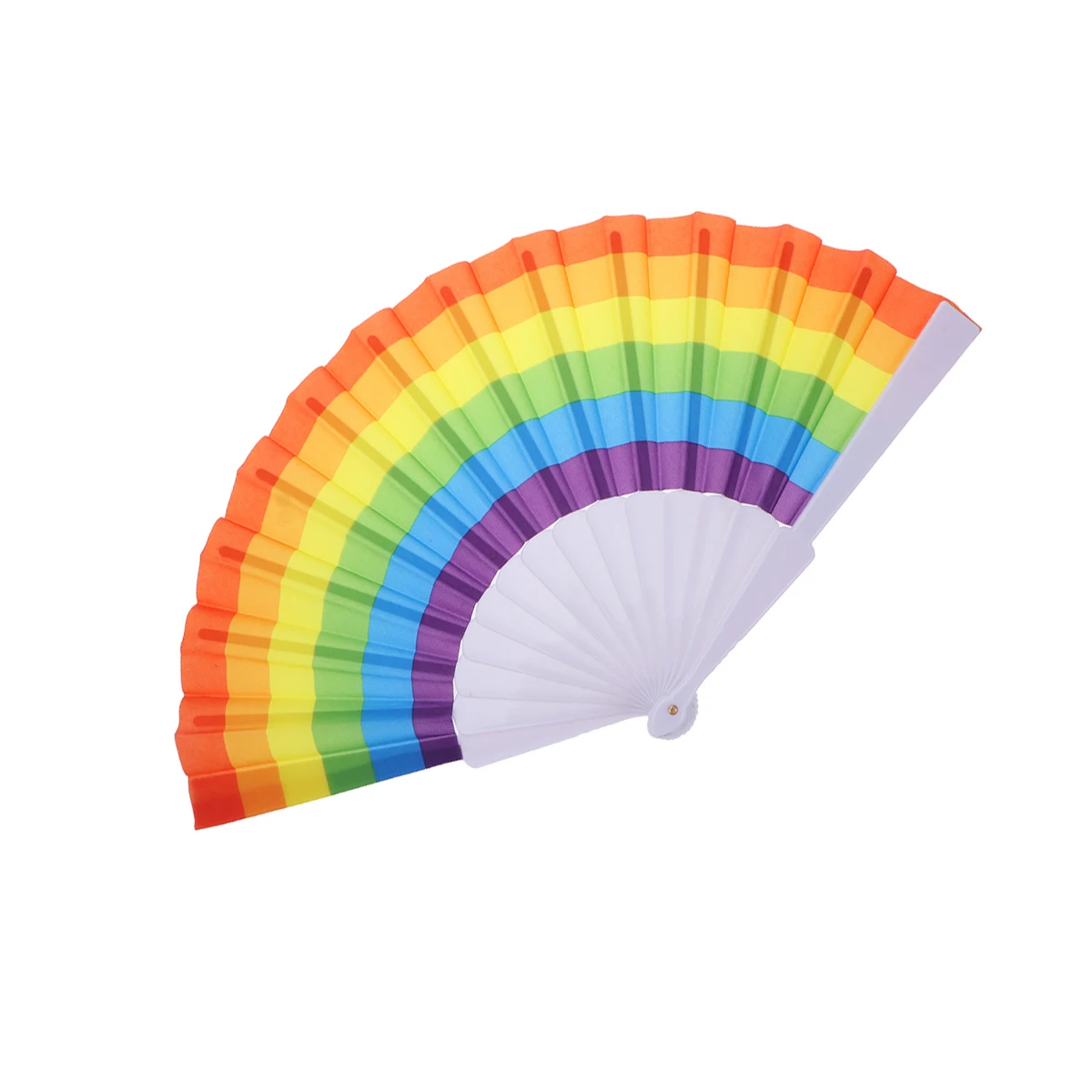 

2Pcs Rainbow Folding Portable Handheld Child Fans Japanese Style Decorative Craft Fans for Party Wedding Gifts