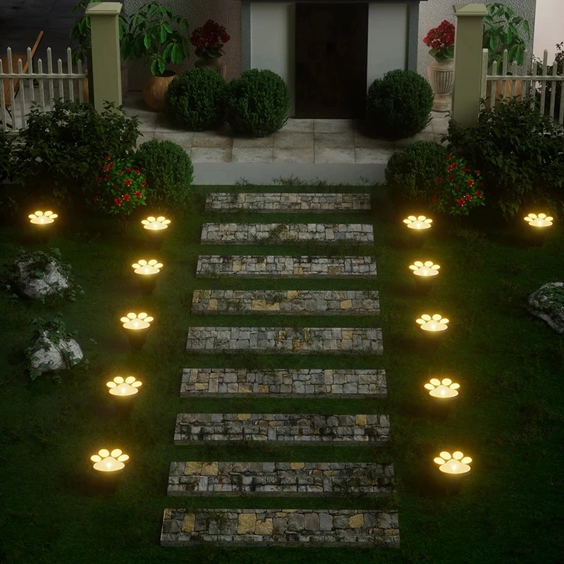 Outdoor LED Solar Light Waterproof Dog Cat Animal Paw Print Light Path Lawn Lamp for Garden Patio Lawn Summer Camping Home Decor image 6