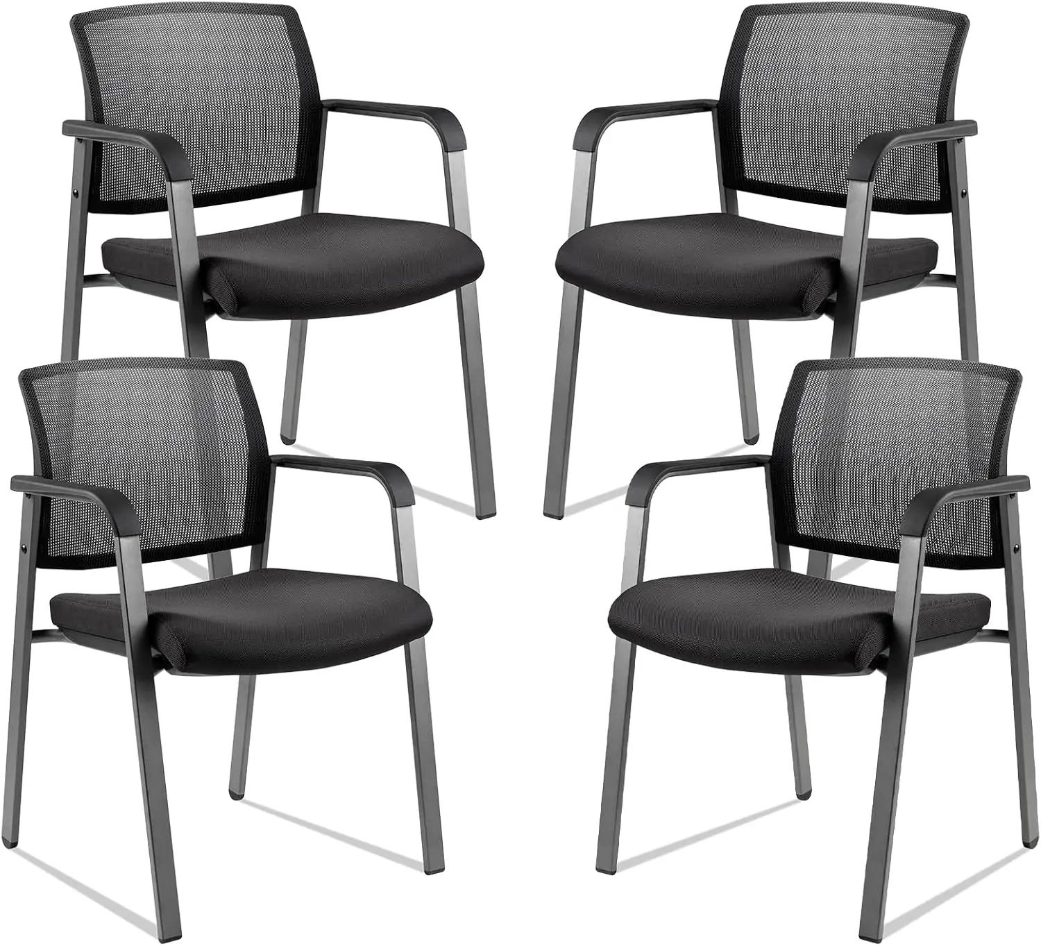 

Clatina Mesh Back Stacking Arm Chairs With Upholstered Fabric Seat And Ergonomic Lumber Support For Office School Church Guest