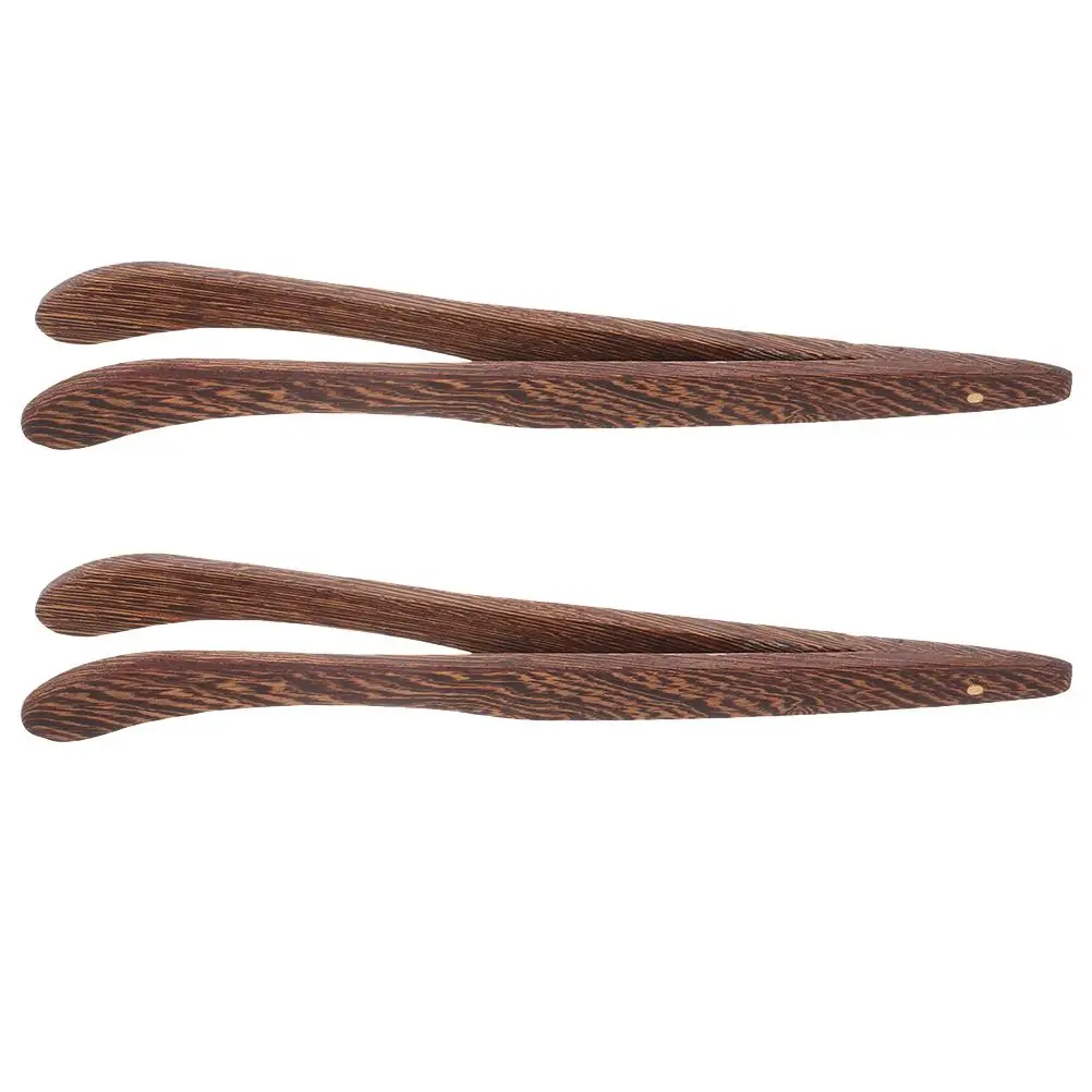 

2pcs Tea Ceremony Utensil Tools Natural Wood Anti-slip Salad Tongs Mini Tools Accessories Tea Scoop Utensils Craftsmanship