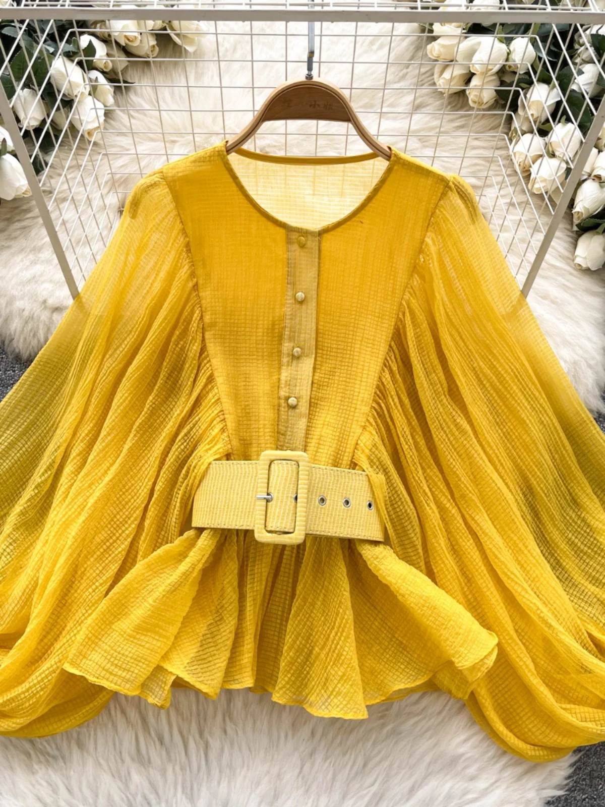 Cseta sin Mangas con Cuello Redondo y Cinturón para Mujer, Estilo Coreano, Hoada, Manga Larga, Estilo Cardigan, Moderna ...