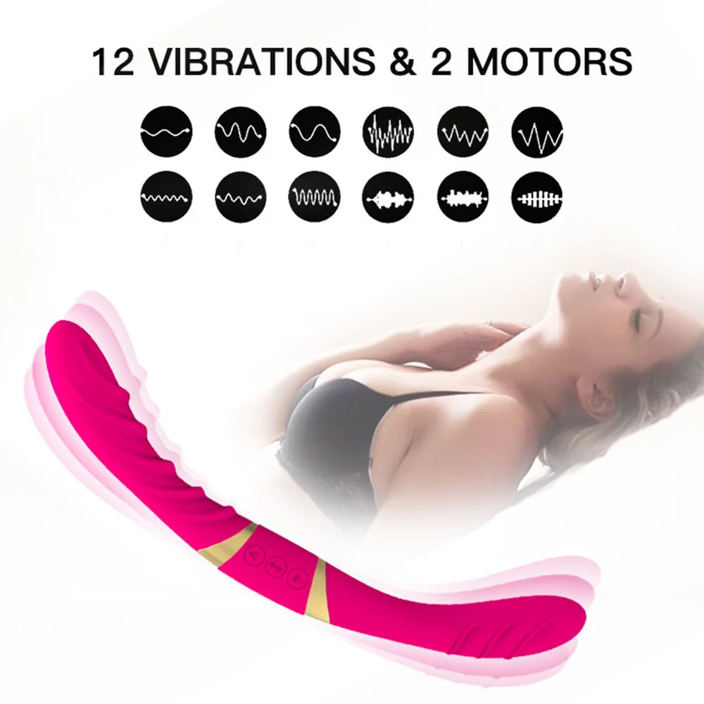 Vibrating Double-Ended Dildo Vibrator Lesbian Strapless Strapon G-spot Clitoris Stimulator Adults Sex Toys for Woman Sexshop 18+