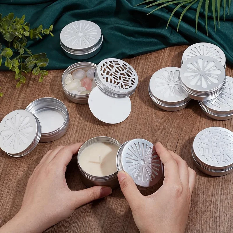 Lattine in alluminio da 12 pezzi contenitore rotondo in stile 3 lattine vuote da 2 once con coperchi vuoti contenitori per spezie riutilizzabili