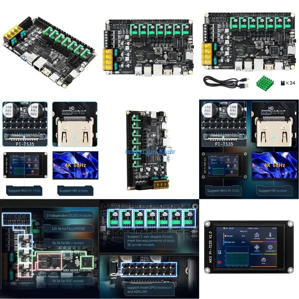 C7AB MakerBase-Mks Skipr Printer Board Quad-Core 64bits SOC يدير شاشة Klipper & PI-TS35 لـ Raspberrypi voron vs Board #1