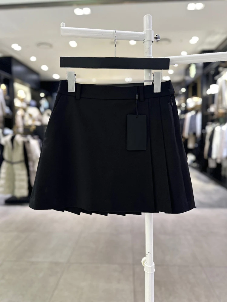 

Golf Sport Sle A-Line Skirt Women's Color High Waist Casual Skirts Korean Version Commute Pure Color Skirts
