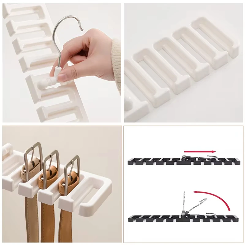 1-3 Stück Drehbarer Gürtel-Organizer mit 10 Kartenfächern, Platzsparender Kleiderbügel für Gürtel, Krawatten und Accessoires, Werkzeug zur Haushaltsorganisation – Detail 4