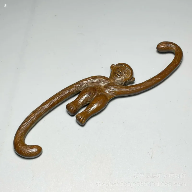 Antique Bronze S-Shaped , Multi-Purpose Teapot Hanger, Flowerpot Hook, Long-Armed Ape Zodiac Monkey Decorative Orname