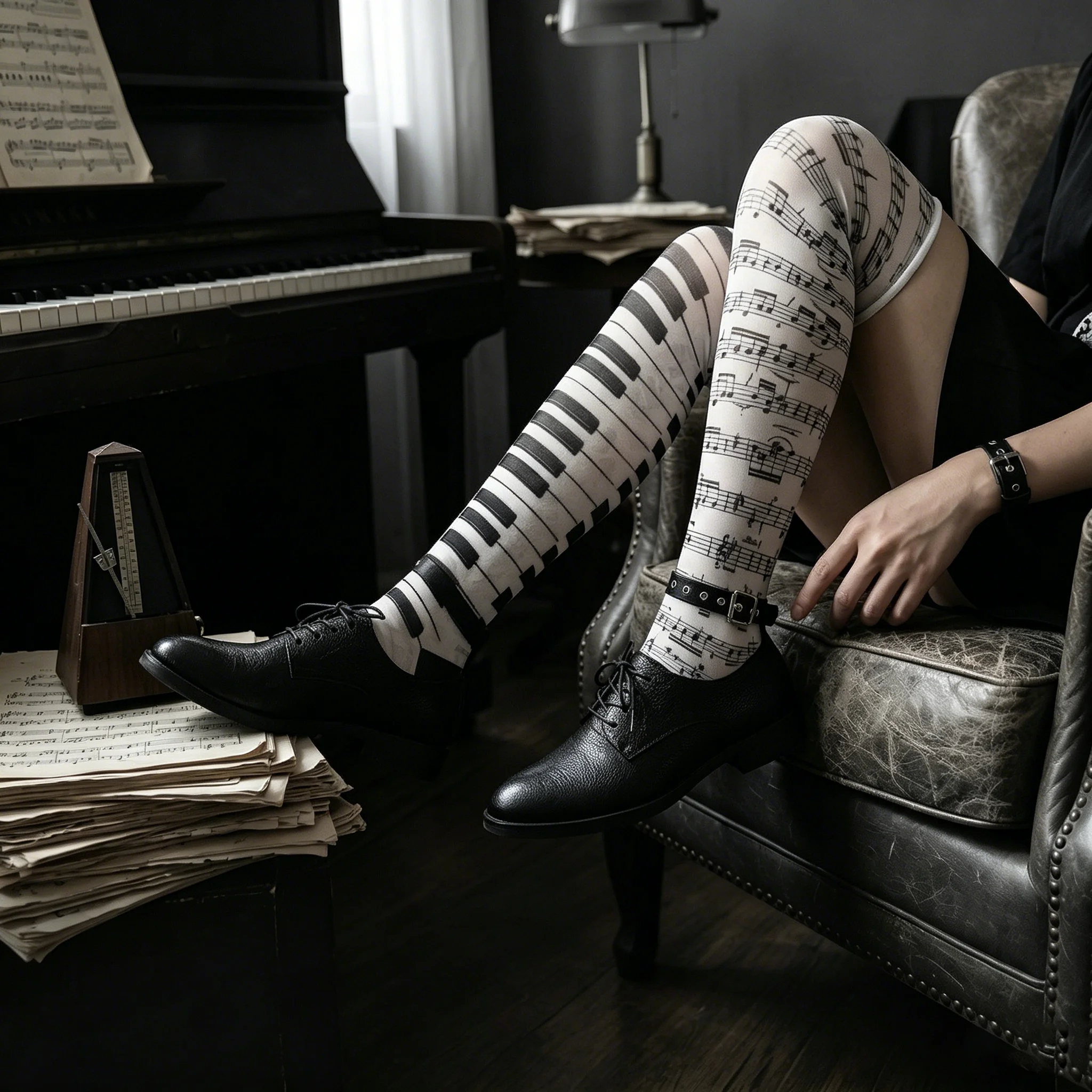 Y2k White  Subculture Graffiti Punk Print Long Socks Haraiuku Over Knee Thigh High Stockings Y2K Cosplay Cute Socks Kawaii