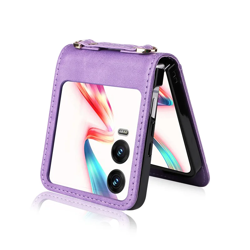 For Tecno Phantom V Flip2 non-slip Crossbody bag Wallet Phone Case for Tecno Phantom V Flip 2 Leather Phone Case