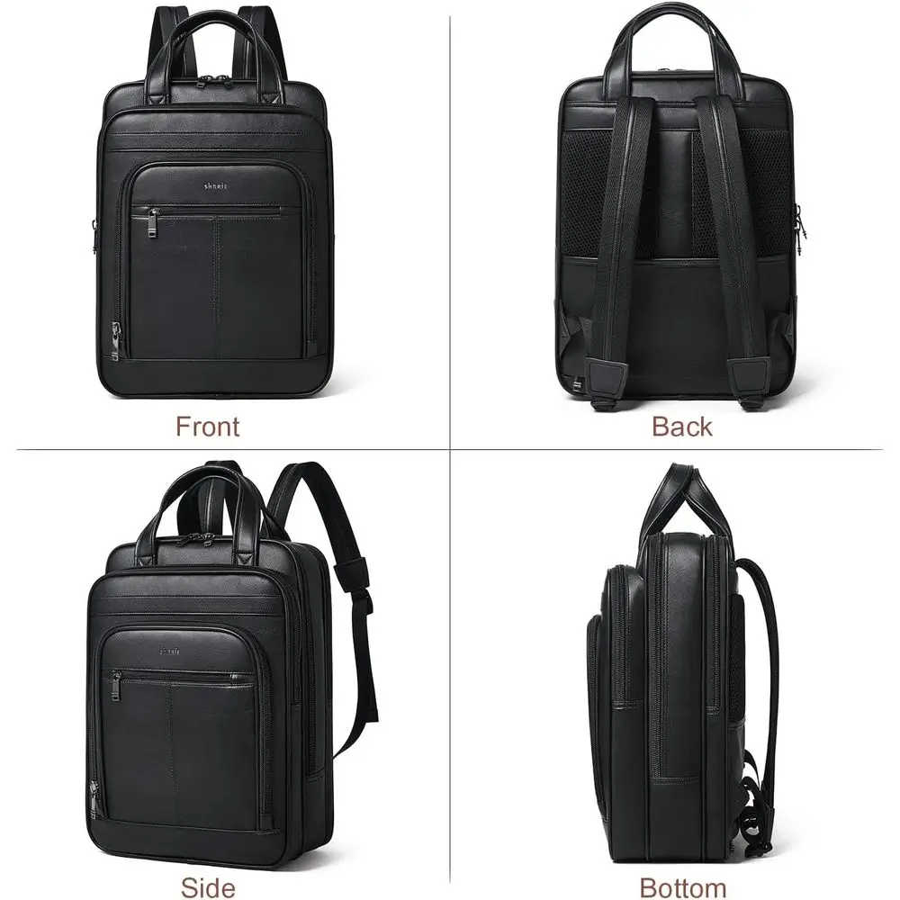 Sac à dos pour ordinateur portable Shrrie 15,6 pouces, sac à dos de travail BusinWork, sac à dos pour ordinateur portable durable ou pour le bureau, les voyages, l'université, noir bicolore