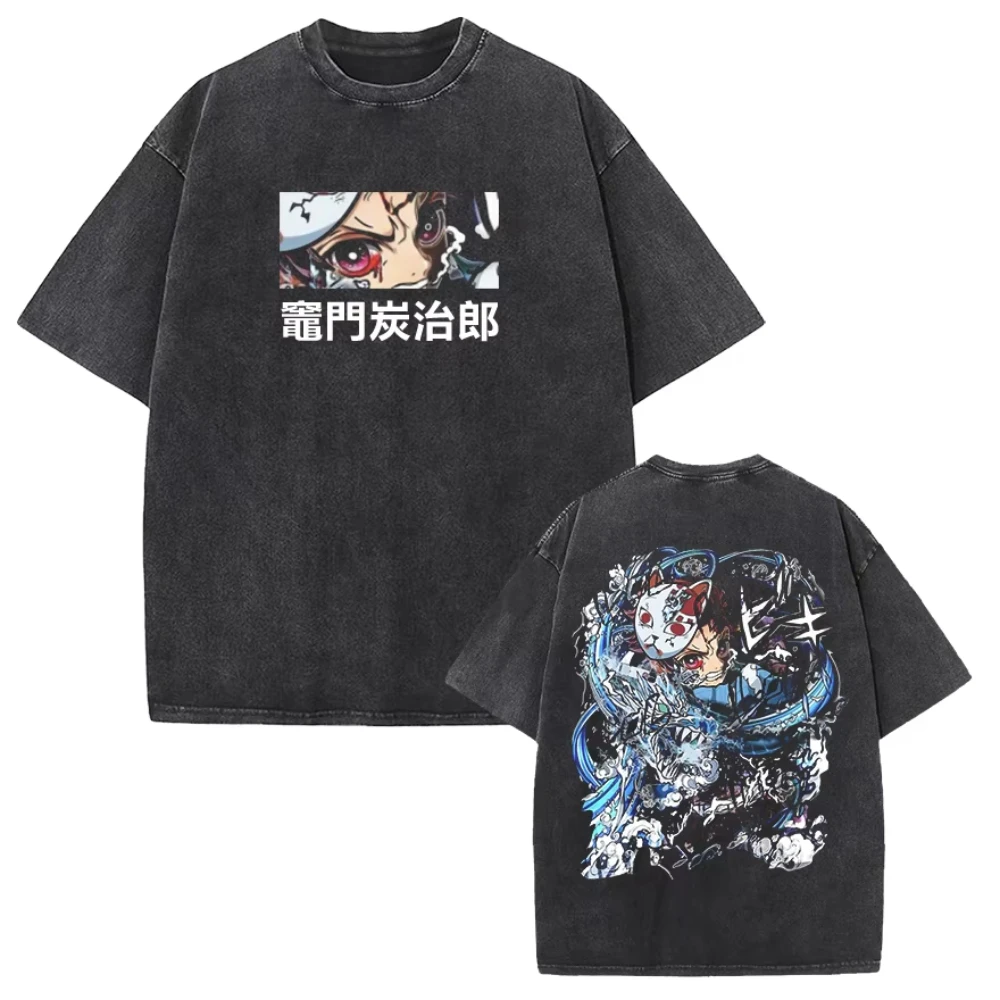 

Футболка с принтом Jujutsu Kaisen Anime Satoru Gojo and Ryomen Sukuna, женская футболка из стираного хлопка, Harajuku, винтажная футболка с принтом