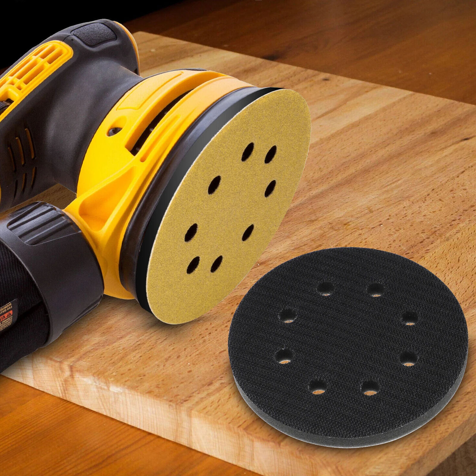 2Pcs 5 Inch 125mm 8 Holes Interface Pad Hook and Loop Soft Density Sponge Cushion Buffer Backing Pad For Sander Sanding Pad
