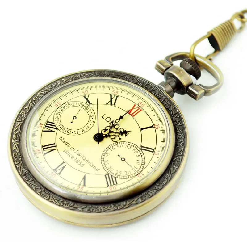 Men's pocket watch casual style London retro pocket watch unisex Shi Ying pocket watch Christmas gift Father's Day