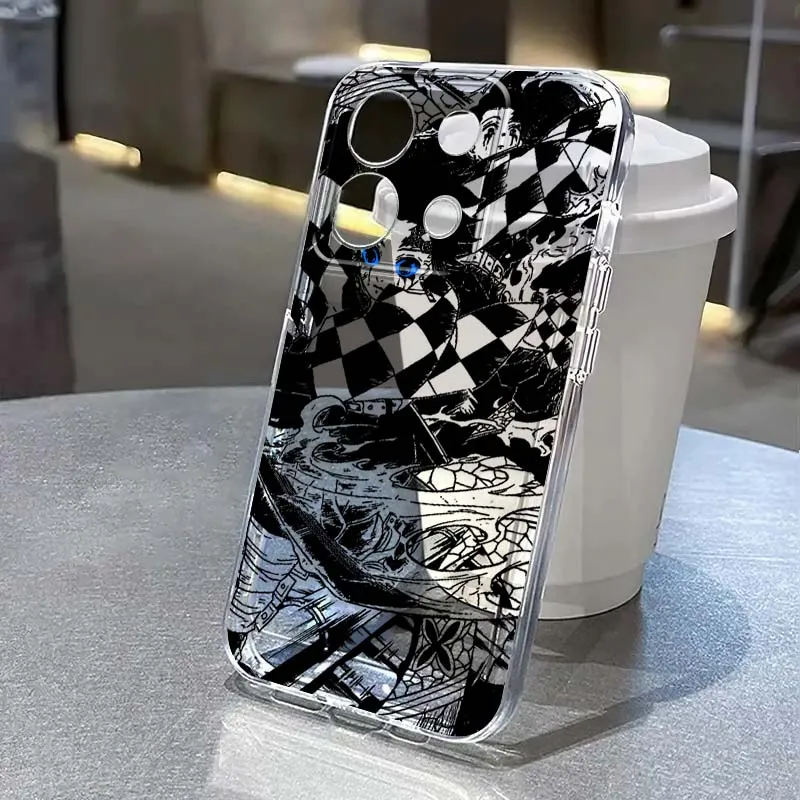 

Anime Dark Demon Slayer Phone Case For Xiaomi Poco X5 X6 X7 F7 F6 F5 F4 M6 M8 C85 Redmi 15C 12 Pro Ultra 5G Transparent