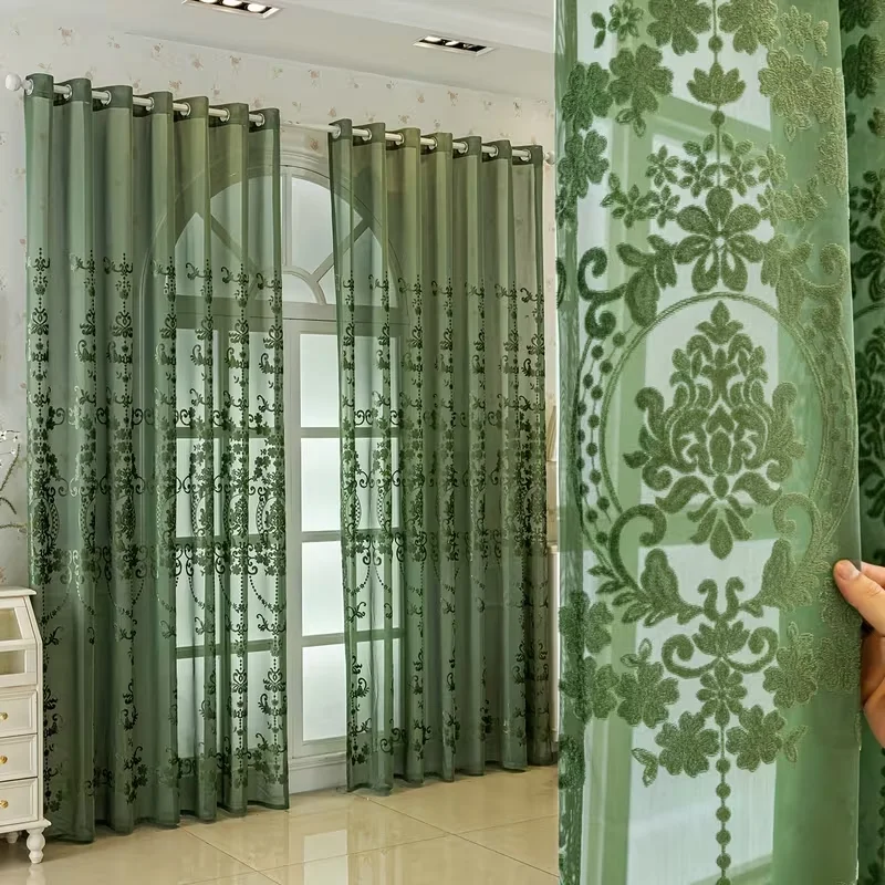 1pc Modern Luxury Sheer Window Curtain, Easy Installation, Drape Texture, High-Quality Color, Perfect for Luxurious Apartments
