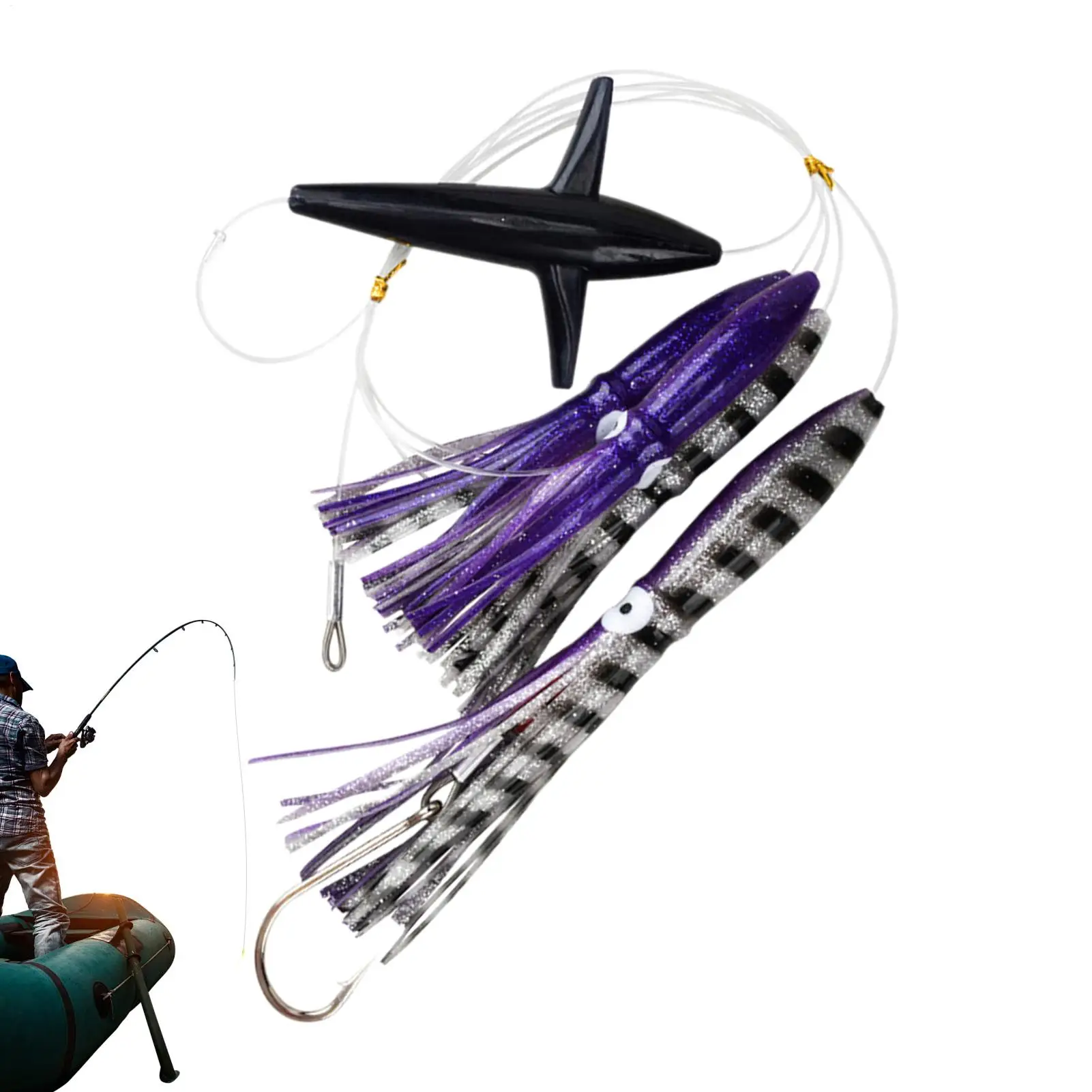 

Squid Bait Luminous Bass Bait Realistic Weighted Fishing Squid Lures For Saltwater Bass Sea Walleye Catfish River Stream Salmon