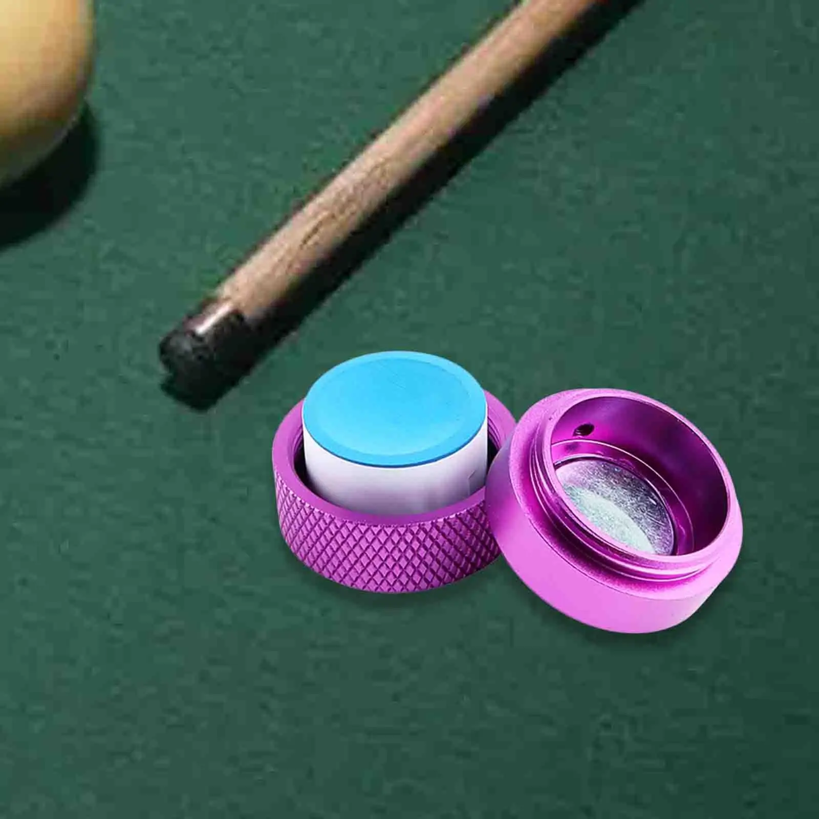 

Billiard Cue Chalk Holder Compact Storage Box Organizer Practical Tool with Cover for Billiards Equipment and Sports Supplies