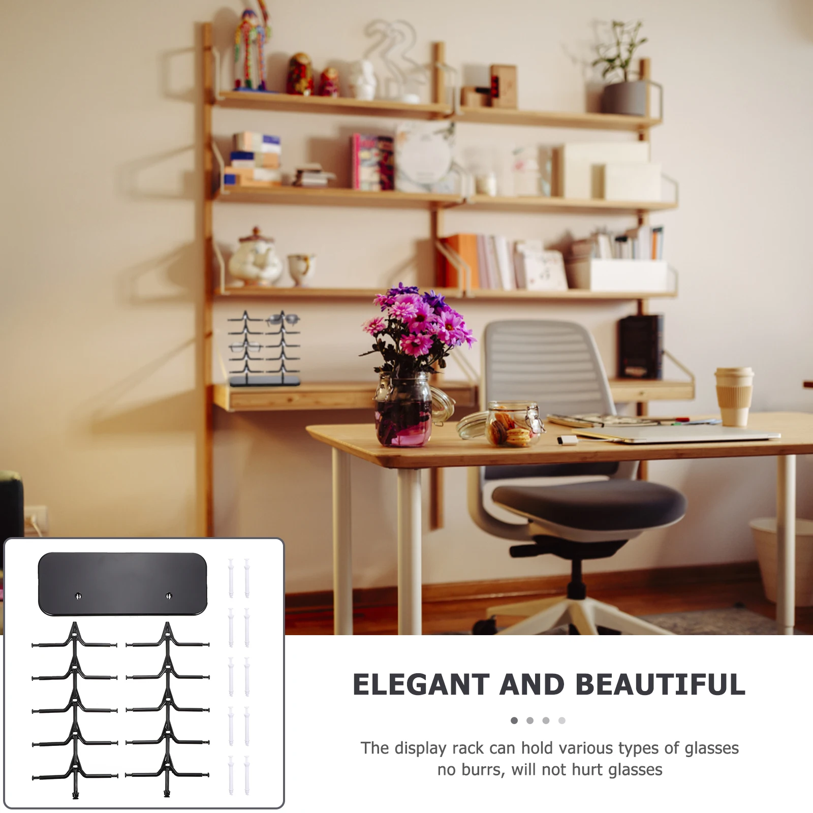

Plastic Eyeglass Display Holder Durable Simple Design Sunglasses Rack Glasses Storage Shelf Stable Placement Home Retail