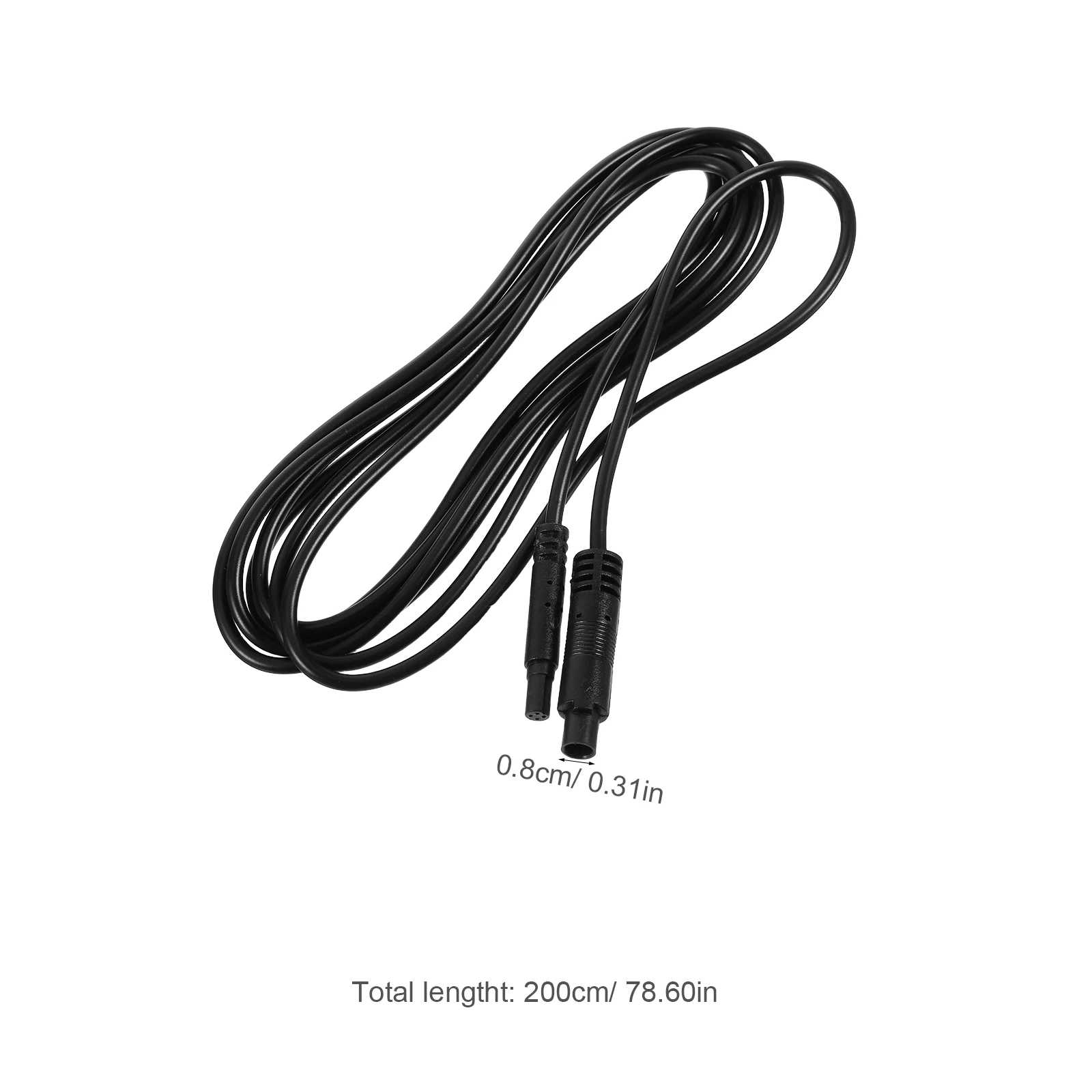 

2pcs Rearview Camera Cable 4 Pin Extension for Car 2M Black Reversing Backup Dashcam Replacement Auto GPS Accessories