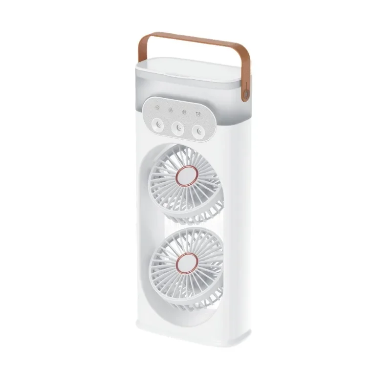 Three-hole spray fan office desktop small double fan large wind chiller energy saving