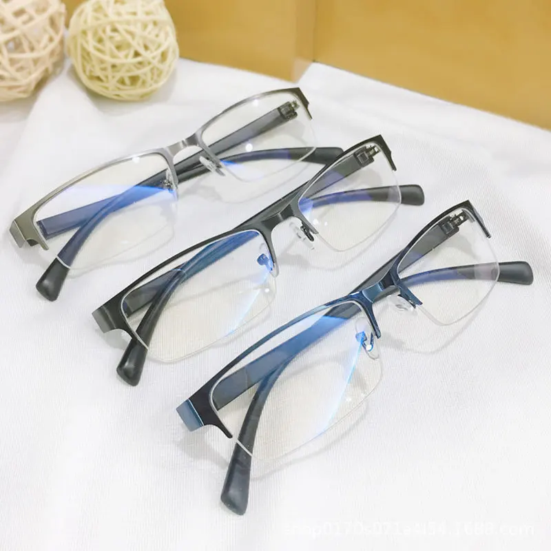 New Business Trendy Semi Frame Glasses Men Optical Comfort Fit Fashion Statement High Quality Premium Frame Professional Chic