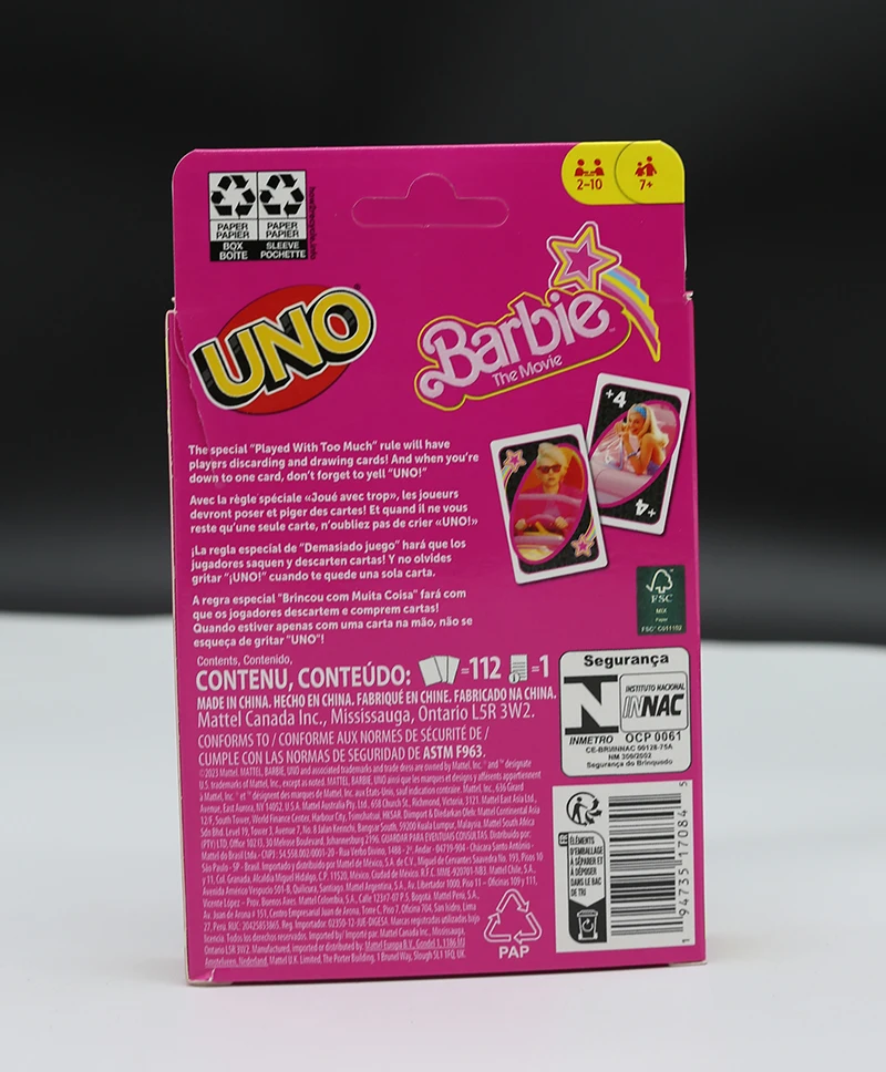 UNO Barbie Characters Matching Card Game Family Party Fun Entertainment Board Poker Toy Xmas Gift Social Party Table Board Games