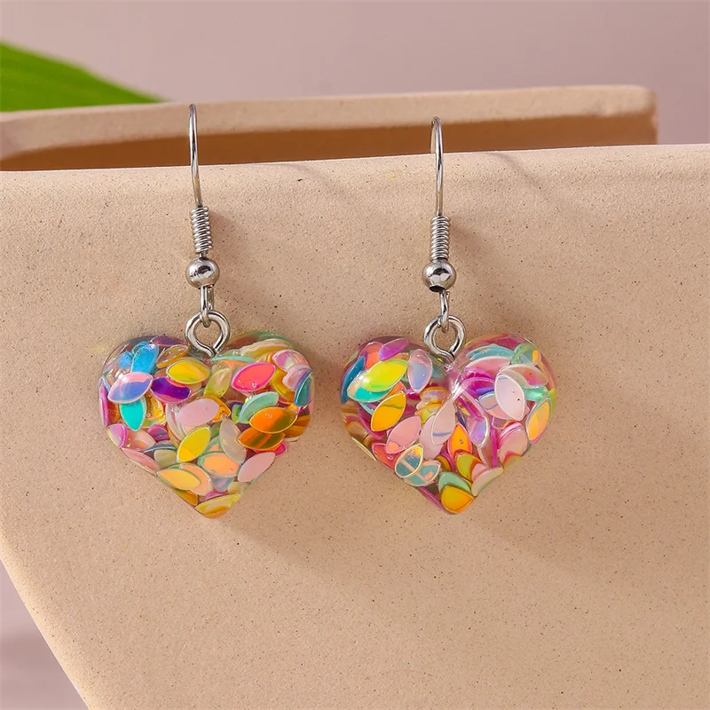 Aihua Glänzende glitzernde rote Herz-Ohrringe für Frauen, romantische Freundinnen, Braut, Hochzeit, Party, Schmuck, Valentinstagsgeschenke – Detail 9