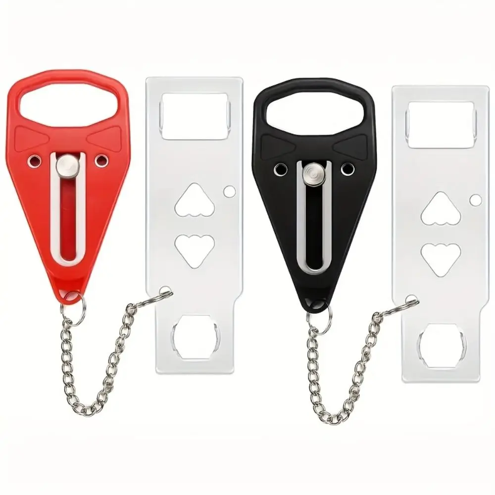 Double Hole Portable Door Lock Battery-Free Anti Theft Security Door Lock Sleep Safety Metal Lock Travel Door Lock College Dorm