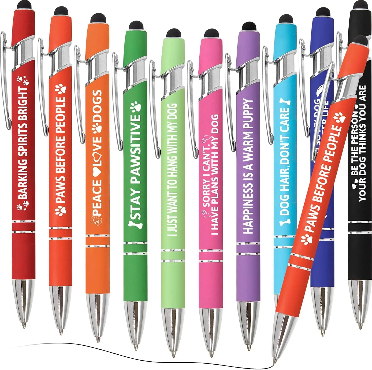 Fancy Land 10Pcs Funny Dog Ballpoint Pens Cute Puppy Pens Bulk Set for Dog Lovers Men Women Writing Supplies Vet Tech Week Gifts Party Favors