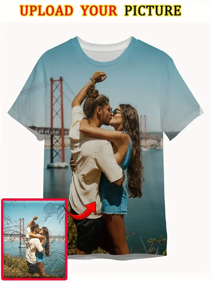 Party Event Men's Custom Your Photo Logo Wholesale Workers' Festival Gift T-shirt Top Printed Short Sleeve