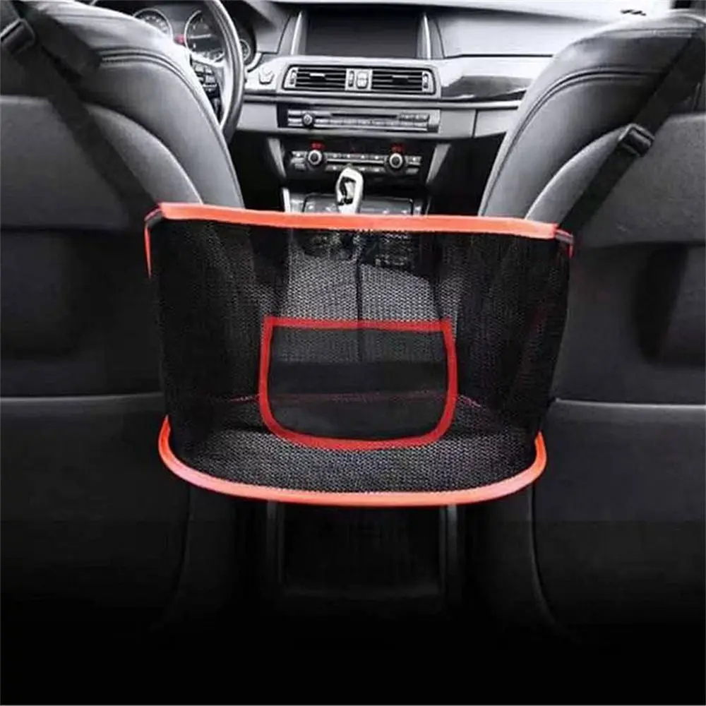 Large Capacity Car Seat Net Pocket Handbag Purse Holder Interior Accessory Storage Bag Between Seats Universal Mesh Back Pouch