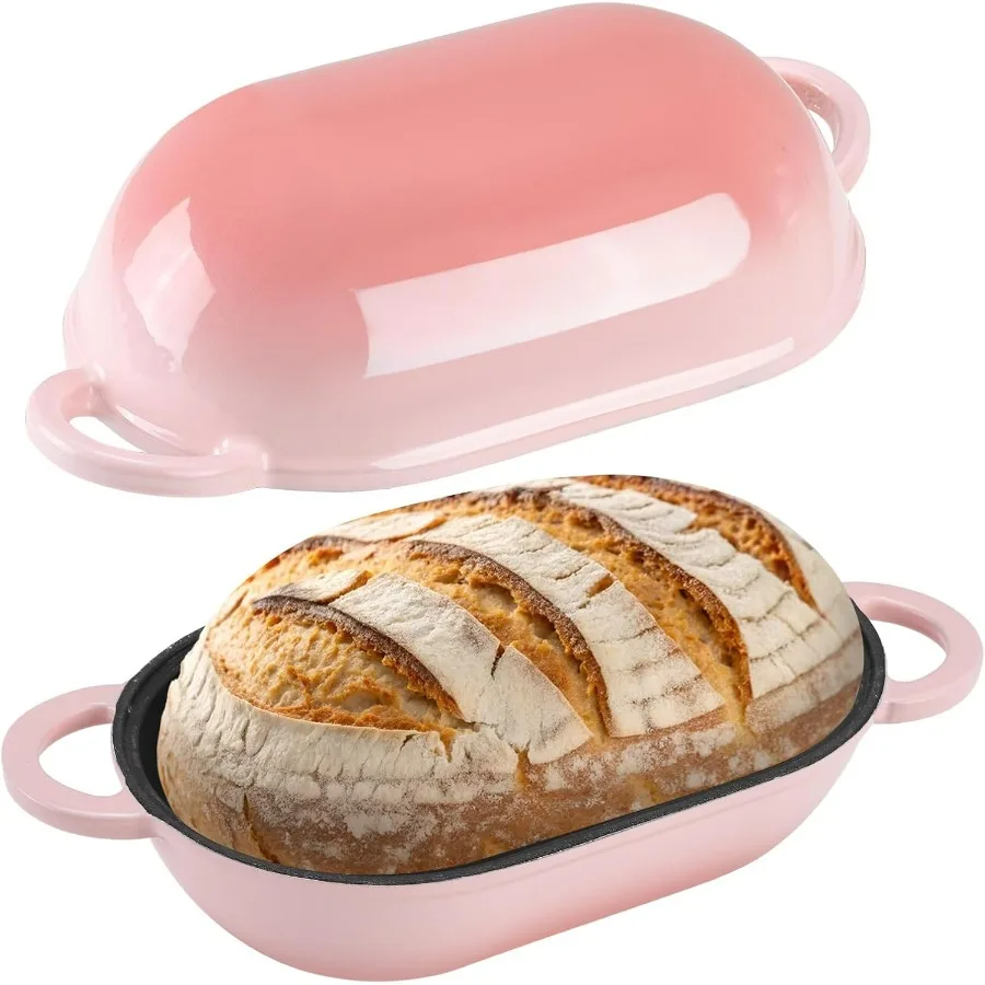 

Эмалированная чугунная печь для хлеба на закваске 5QT Чугунная форма для хлеба с крышкой Овальная голландская печь для домашней выпечки хлеба Gradien