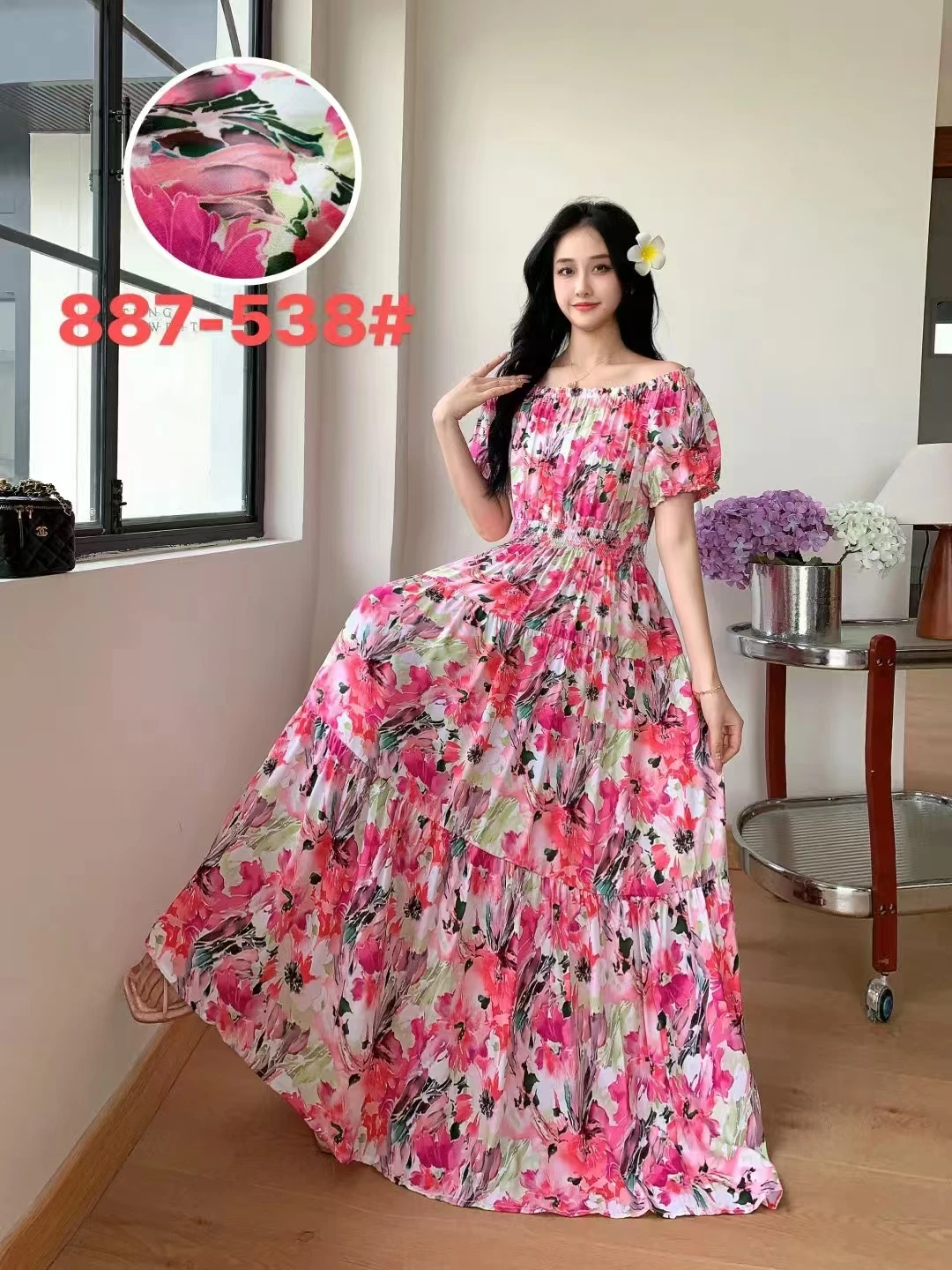 New Summer Indian Dress Women Clothes Ropa De Muje Boho Long Vintage Off-Shoulder Korean Fashion Casual Bohemian Floral Robe