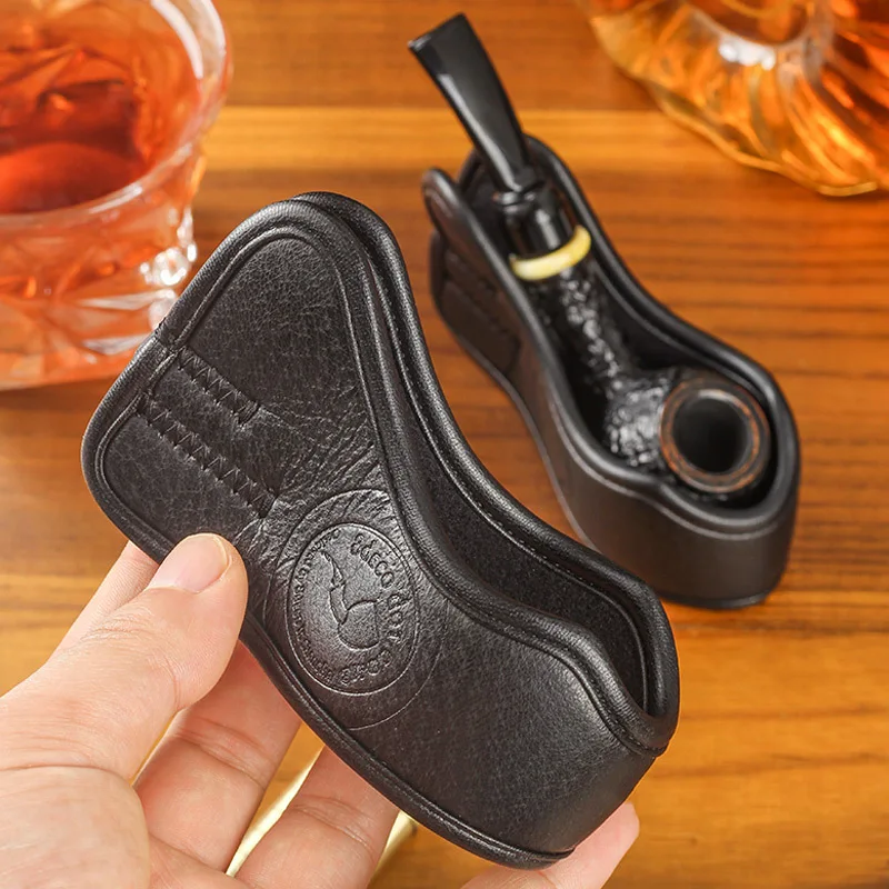 Leather Stand Portable Tobacco Pipe Holder Creative Personalized Pipe Display Rack Base Pipe Rest Support