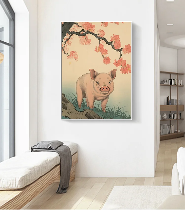 الرجعية اليابانية جدار الفن Ukiyo-e الفهد والتمساح الحيوان طباعة الملصقات الجمالية غرفة المعيشة المنزلي اللوحات الزخرفية مجموعة