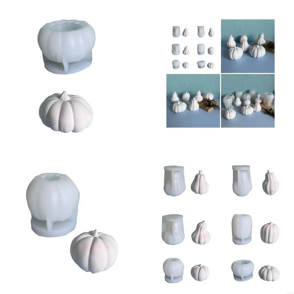 

72XE Nonstick Silicone Mold for Crafting Pumpkin Aromatherapies Home Decoration Mould Unique Gift Making Mold