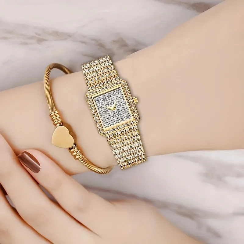 Luxury Rhinestone Embellished Quartz Watch - Perfect Gift for Mother's Day, Valentine's Day and Anniversary Celebrations