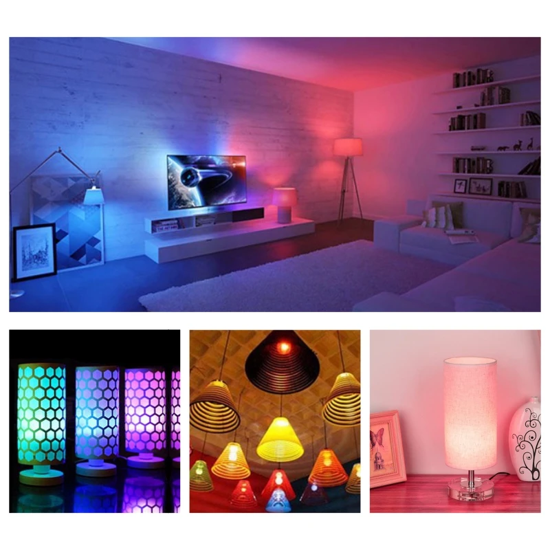 16 لون E27 RGB LED ضوء لمبة مع جهاز التحكم عن بعد لغرفة غرادن حفلة الذكية لمبة مصباح باهتة أحمر أخضر أزرق أبيض ضوء لمبة #6
