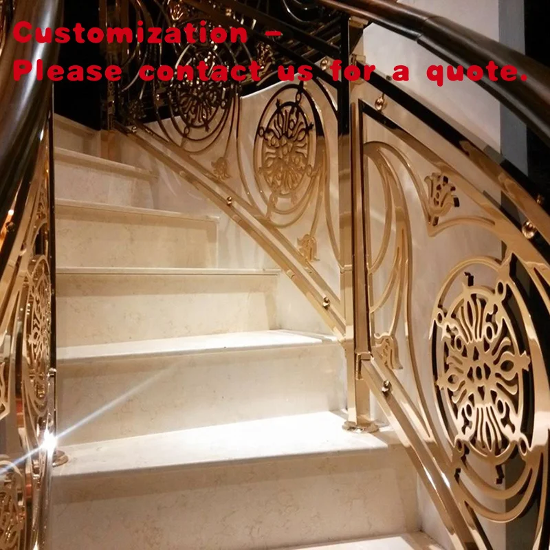 custom.Modern Design Aluminum Railings Round Stair Handrail Balcony Indoor Outdoor Decoration Made Steel Stainless Stee