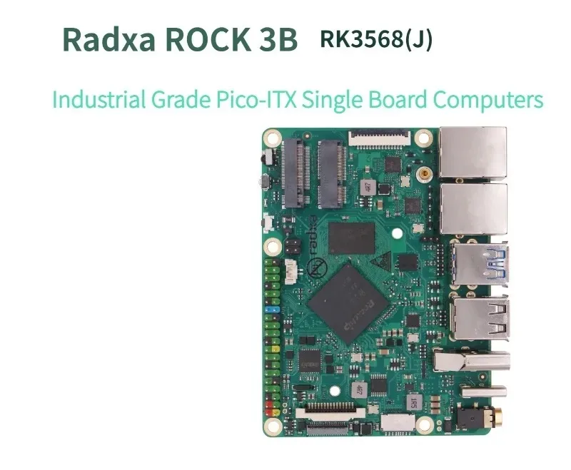 Radxa ROCK 3B RK3568J 4-Core CPU SBC, Industrial Grade, HDM 4-Core CPU SBC with 4K Outputs development board
