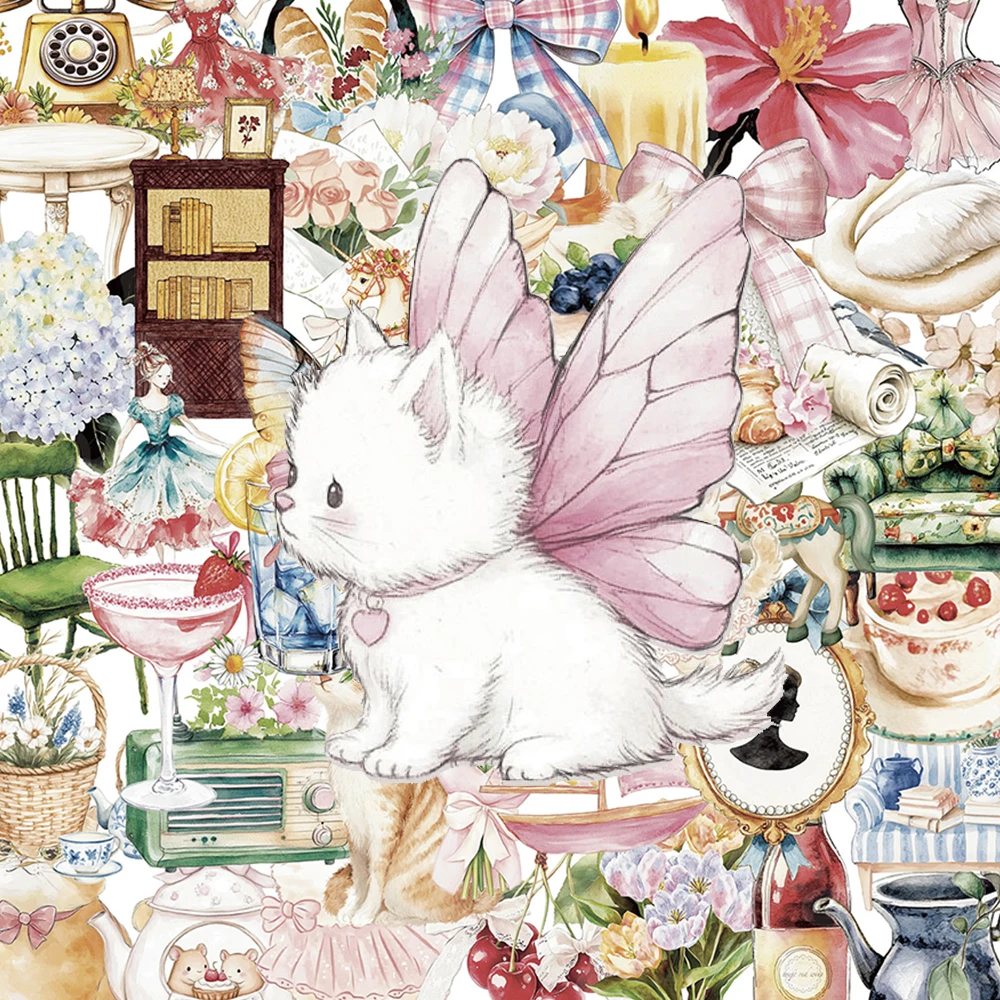 10/30/50 Stück Transparente INS-Style Aquarell-Mädchen Garten-Aufkleber Ästhetische Dekorations-Sticker DIY Scrapbook Laptop Niedliche Aufkleber