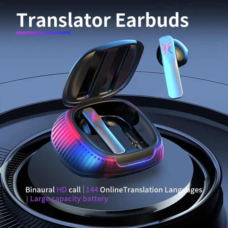 

New B18 Smart Bluetooth Earphones Translator Simultaneous Interpretation Call Listening Earbuds Low-latency Gaming Headphones