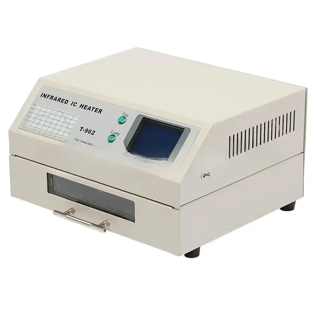 T-962 220V T-962A Attrezzatura di riflusso T-962 Riflusso a infrarossi con canale di fumo Forno Riscaldatore IC Stazione di rilavorazione BGAT-962C