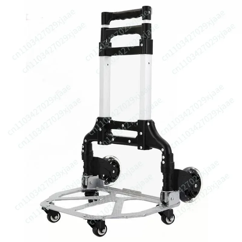 Load Capacity 80KG Aluminum Hitree Metal Promotional Portable Folding Luggage Cart Shopping Cart Trolley with Soft Handle