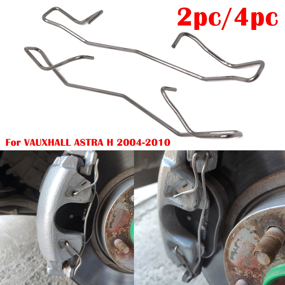 

2/4pcs Front Left Right Brake Pad Fittings Caliper Spring For VAUXHALL ASTRA H 2004-10 Fit Retainer Anti-Rattle Clip Fix Pads