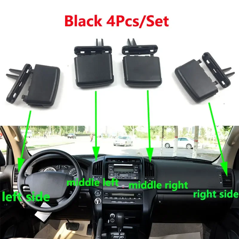 4PCS/Set Air Conditioner Vents A/C Conditioning Outlet Tab Clip Replace Kit For Toyota Land Cruiser LC200 FJ200 2008-2017