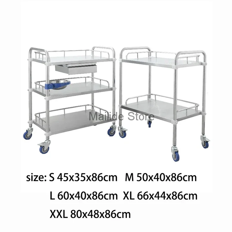 Modern Stainless Steel Salon Trolleys Beauty Salon Medical Tool Trolley Creative Salon Furniture Hospital Mobile Storage Trolley