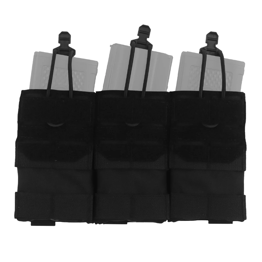 Triple Mag Pouch Open Top 5.56mm Magazine Pouch for M4 M16 AR-15 Tactical Molle Magazine Carrier Hunting Gear