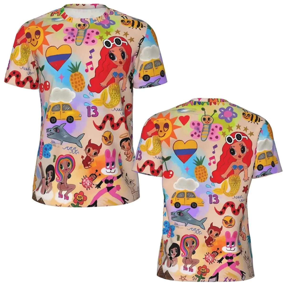 K-Karol G Manana Sera Bonito Doodle Collage T-Shirt Trendy Cool Running T Shirts Quick Dry Tops Summer Streetwear Big Size Tees