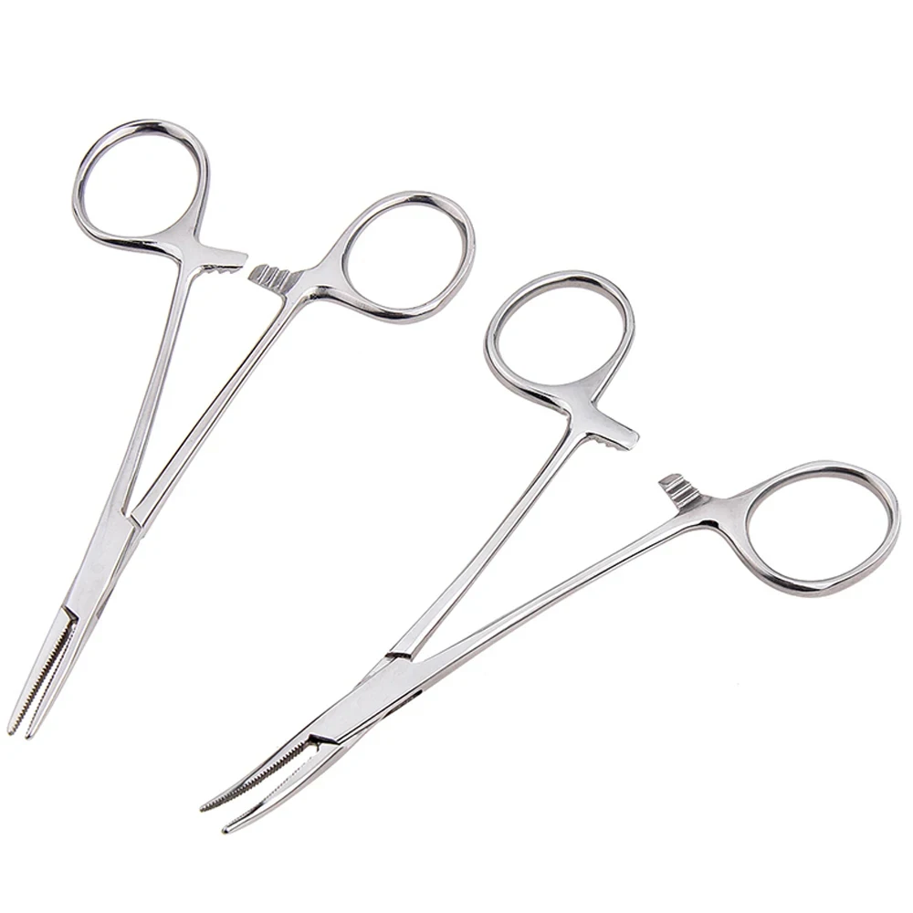 Hand Tool 12.5/16/18cm Stainless Steel Hemostatic,Surgical Forceps,Forceps Fishing,Pliers Curved/Straight Tip